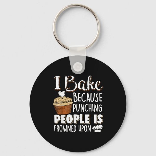 Baking Lover Punching People - Baker & Cupcake Sleutelhanger (Voorkant)