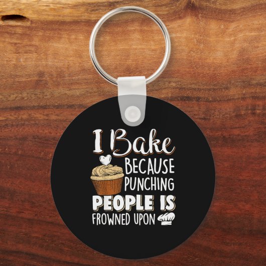 Baking Lover Punching People - Baker & Cupcake Sleutelhanger (Voorkant)