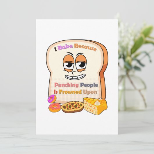 Baking Lovers Gift: Ik bak omdat mensen slaan Kaart (Staand voorkant)