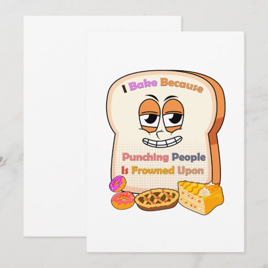 Baking Lovers Gift: Ik bak omdat mensen slaan Kaart (Voorkant / Achterkant)