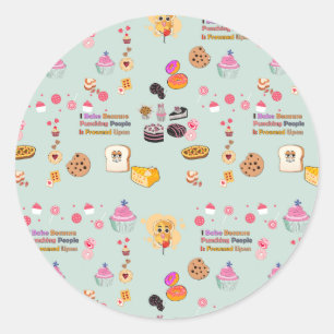 Baking Lovers Gift: Ik bak omdat mensen slaan Ronde Sticker