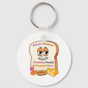 Baking Lovers Gift: Ik bak omdat mensen slaan Sleutelhanger