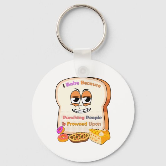 Baking Lovers Gift: Ik bak omdat mensen slaan Sleutelhanger (Voorkant)