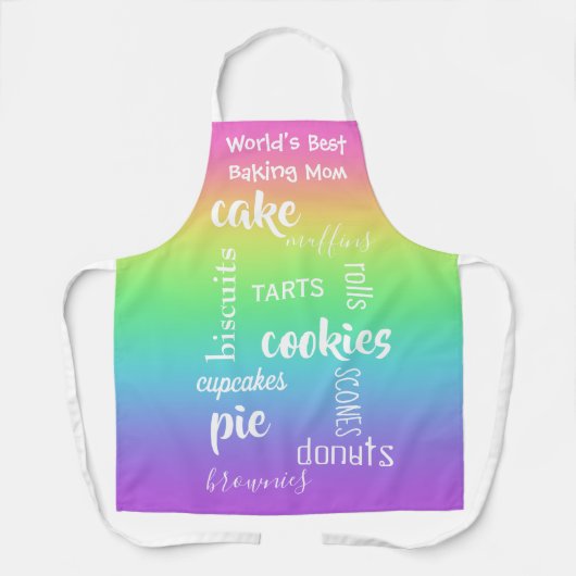 Baking mam Rainbow Apron Schort (Voorkant)