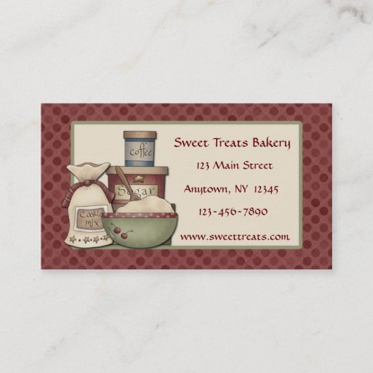 Baking, maroon Stip Visitekaartje (Voorkant)