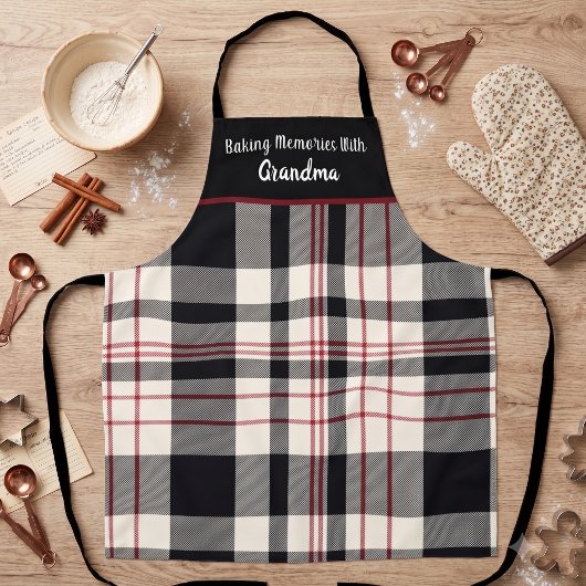 Baking Memories Kerst Plaid Eigen Naam Schort