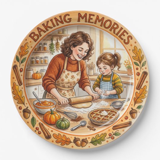 "Baking Memories" Thanksgiving Bakpapier Bord (Voorkant)