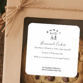 Baking Mixer Minimalist Bakery Ingredient Product Vierkante Sticker