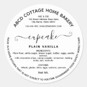 Baking Modern Cupcake Cottage law Label (Voorkant)