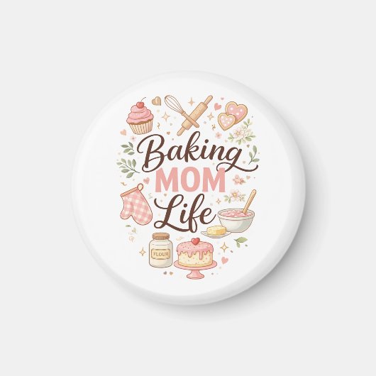 Baking Moeder Leven Magneet - Cute Pastel Keuken K (Voorkant)