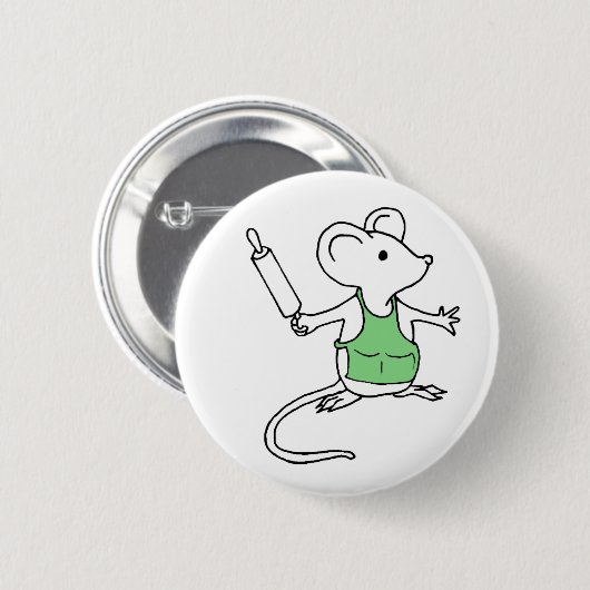 Baking Mouse Green Ronde Button 5,7 Cm (Voorkant /achterkant)