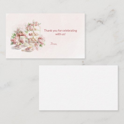 Baking Party Birthday Favor Thank You Insert Visitekaartje (Voorkant / Achterkant)