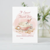 Baking Party Birthday Girls | Elegant Soft Pastel Bedankkaart (Staand voorkant)