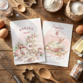 Baking Party Birthday Girls | Elegant Soft Pastel Kaart