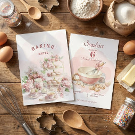 Baking Party Birthday Girls | Elegant Soft Pastel Kaart