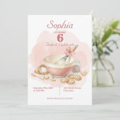 Baking Party Birthday Girls | Elegant Soft Pastel Kaart (Staand voorkant)