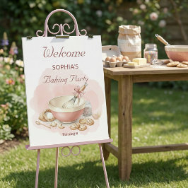Baking Party Birthday Girls | Soft Pastel Welcome Poster