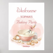 Baking Party Birthday Girls | Soft Pastel Welcome Poster (Voorkant)