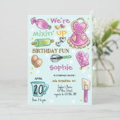Baking party birthday Invitation Kaart (Staand voorkant)
