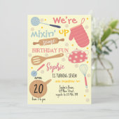 Baking party Birthday Invitation Kaart (Staand voorkant)