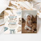 Baking Party Boy Kinder Koken Verjaardagsfoto Kaart