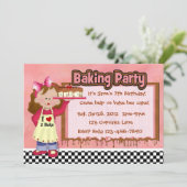 Baking Party for Girls Invitation Kaart (Staand voorkant)