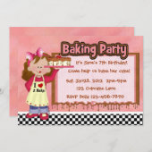 Baking Party for Girls Invitation Kaart (Voorkant / Achterkant)
