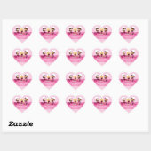 Baking Party gepersonaliseerde hart gunst Stickers (Vel)