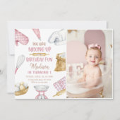 Baking Party Meisje Kinder Koken Verjaardagsfoto Kaart (Voorkant)