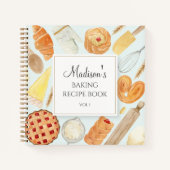  Baking Pastry Waterverf Recept Kookboek Notitieboek (Voorkant)