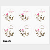 Baking Pink en Brown Bird Kitchen Stickers (Vel)