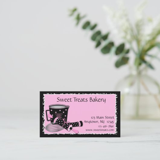 Baking Polka Dots Visitekaartje (Staand voorkant)