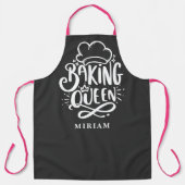 Baking Queen Aangepaste Naam Typografie Bakker Cad Schort (Voorkant)