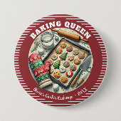 Baking Queen Holiday Cookie Prize Award Button (Voorkant)