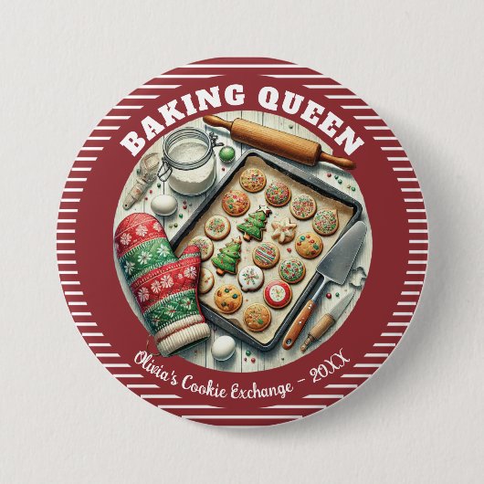 Baking Queen Holiday Cookie Prize Award Button (Voorkant)