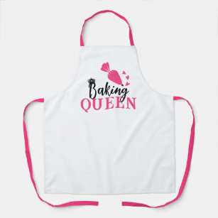 Baking Queen Pastry Chef Cute Pink Pipet Bag Schort