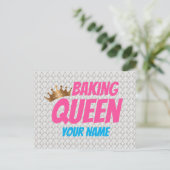 Baking Queen Pattern for Cake and Sweets Lovers Feestdagenkaart (Staand voorkant)