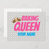 Baking Queen Pattern for Cake and Sweets Lovers Feestdagenkaart (Voorkant / Achterkant)