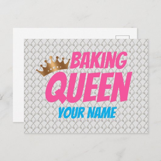 Baking Queen Pattern for Cake and Sweets Lovers Feestdagenkaart (Voorkant / Achterkant)
