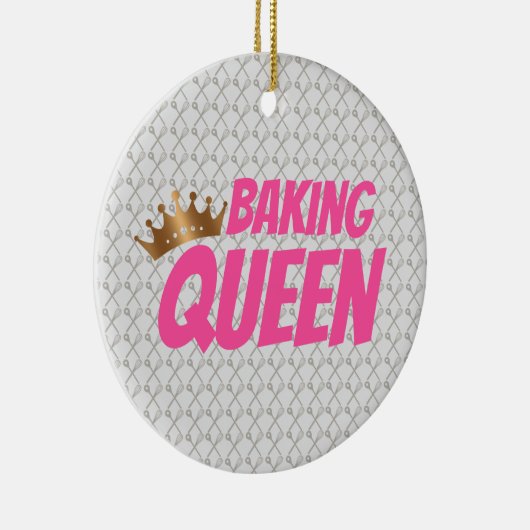 Baking Queen Pattern for Cake and Sweets Lovers Keramisch Ornament (Rechts)