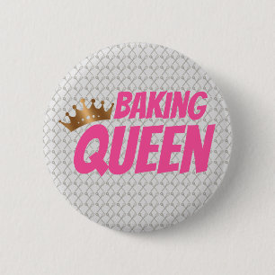 Baking Queen Pattern for Cake and Sweets Lovers Ronde Button 5,7 Cm