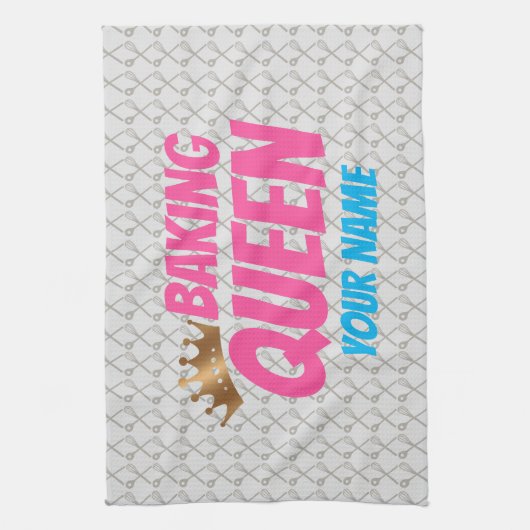 Baking Queen Pattern for Cake and Sweets Lovers Theedoek (Verticaal)