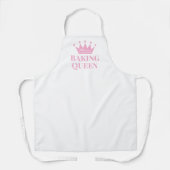 Baking Queen schort met roze prinses kroon logo (Voorkant)