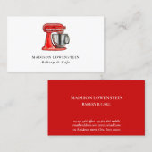 Baking Red Whisk Caterer Pastry Chef Modern Visitekaartje (Voorkant / Achterkant)