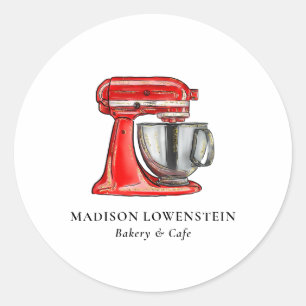 Baking Red Whisk Caterer Pastry Chef Ronde Sticker