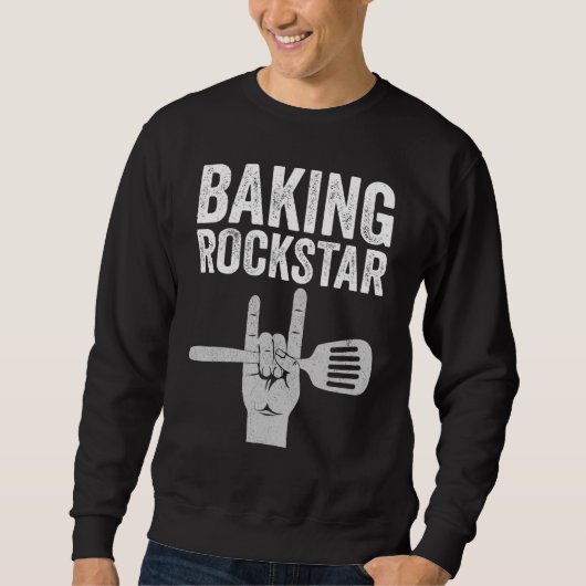 Baking rockstar, funny baker, pastry chef, baking trui (Voorkant)