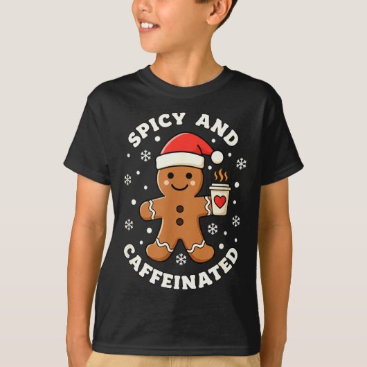 Baking Scy And Caffeinated Gingerbread Coffee Chri T-shirt (Voorkant)