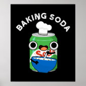 Baking Soda Funny Soda Pop Pun Dark BG Poster (Voorkant)