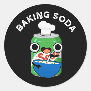 Baking Soda Funny Soda Pop Pun Dark BG Ronde Sticker