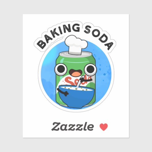 Baking Soda Funny Soda Pop Pun Sticker (Vel)